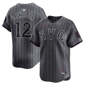 Men's New York Mets Francisco Lindor  Graphite 2024 City Connect Limited Player Jersey