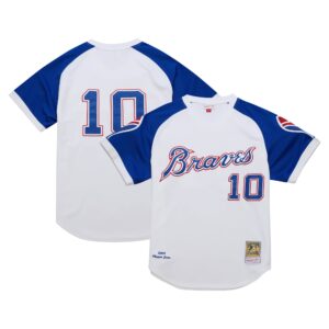 Atlanta Braves Chipper Jones #10 Mitchell & Ness White 2004 Cooperstown Collection Authentic Throwback Jersey