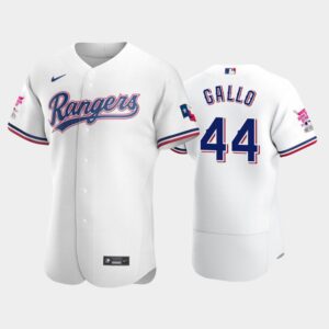 Men's 2021 All-Star Game Texas Rangers #44 Joey Gallo Home Run Derby White Men's Flex Base Jersey