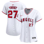 Women's Los Angeles Angels Mike Trout #27 White Home Limited Player Jersey