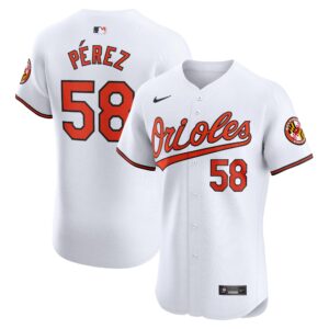 Men's Baltimore Orioles Cionel Perez  White Home Elite Player Jersey