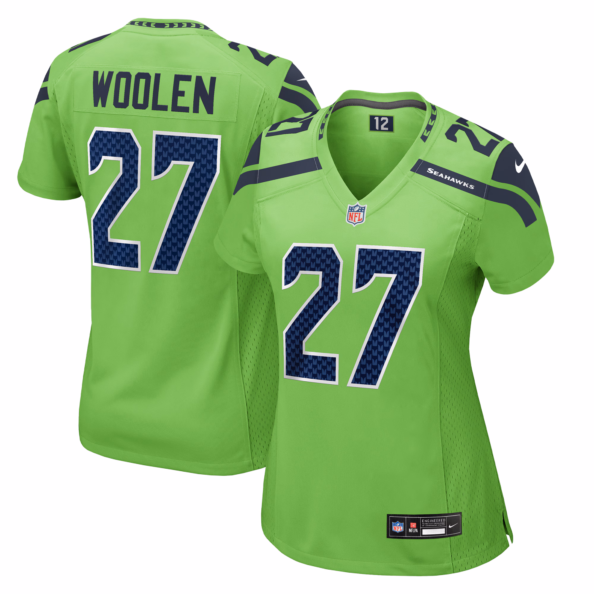Tariq Woolen Seattle Seahawks Women's  Game Jersey - Neon Green
