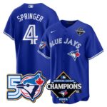 George Springer #4 Toronto Blue Jays 50th American League Champions Jersey Stitched Royal