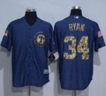 Texas Rangers #34 Nolan Ryan Denim Blue Salute to Service Stitched Jersey