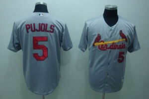 St. Louis Cardinals #5 Albert Pujols Stitched Grey Jersey