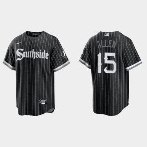 Men's Chicago White Sox #15 Dick Allen Black 2021 City Connect Cool Base Jersey