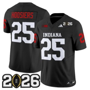 #25 Hoosiers #25 Ndiana Hoosiers IND 2026 CFP Final Patch Vapor Limited Jersey V2 - All Stitched