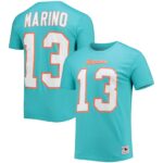 Men's Miami Dolphins Dan Marino Aqua Retired Player Name & Number T-Shirt