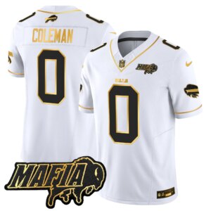 Keon Coleman #0 Buffalo Bills BUF 2024 Bills Mafia Patch Gold Vapor Limited Jersey - All Stitched