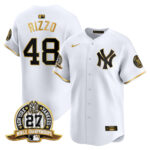 Anthony Rizzo #48 New York Yankees 27 Time Champions Patch Vapor Premier Limited Jersey - White Gold