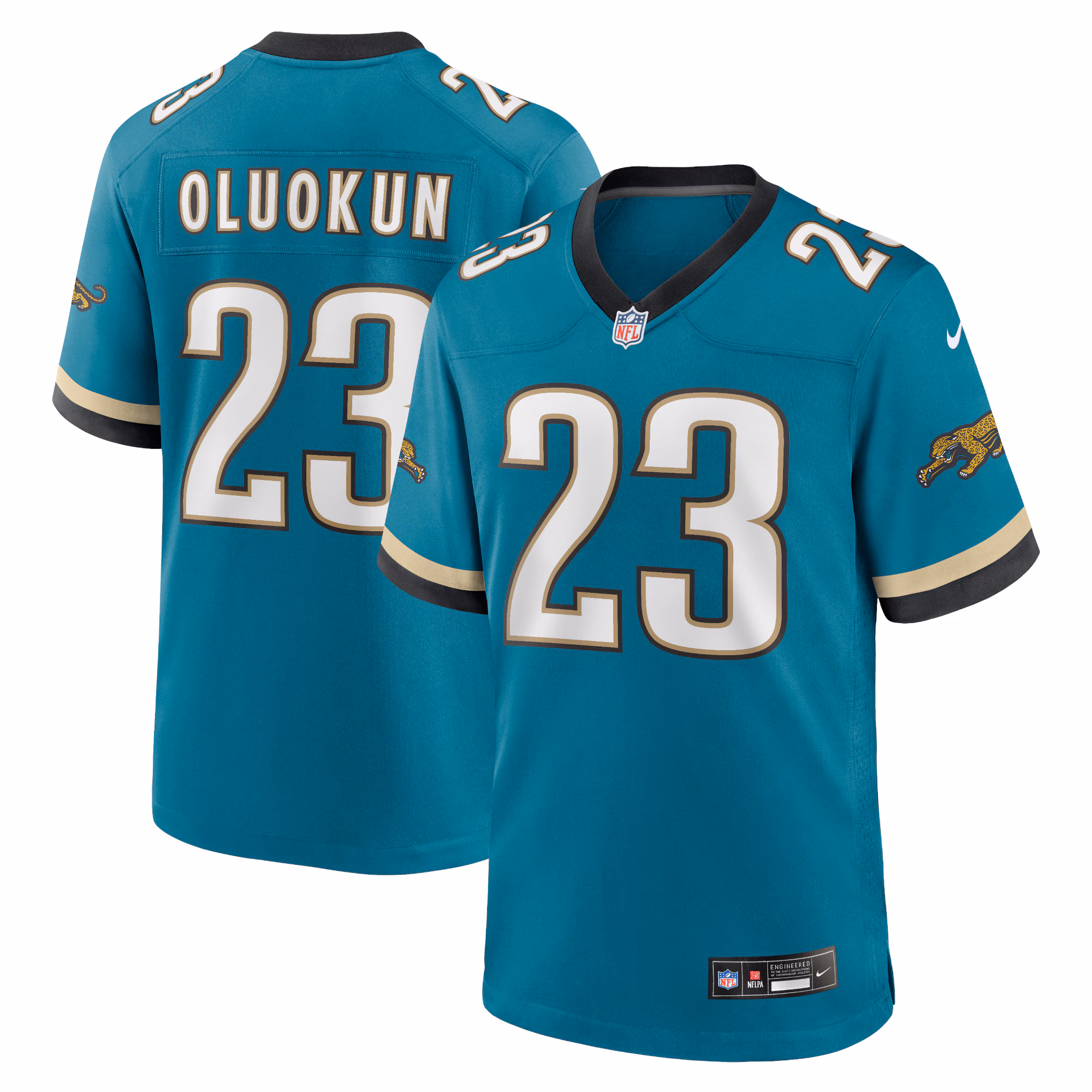 Foye Oluokun #23 Jacksonville Jaguars Prowler Throwback Player Game Jersey - Teal