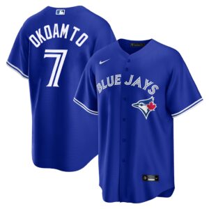 Kazuma Okamoto #7 Toronto Blue Jays Alternate Replica Player Name Jersey Stitched Royal