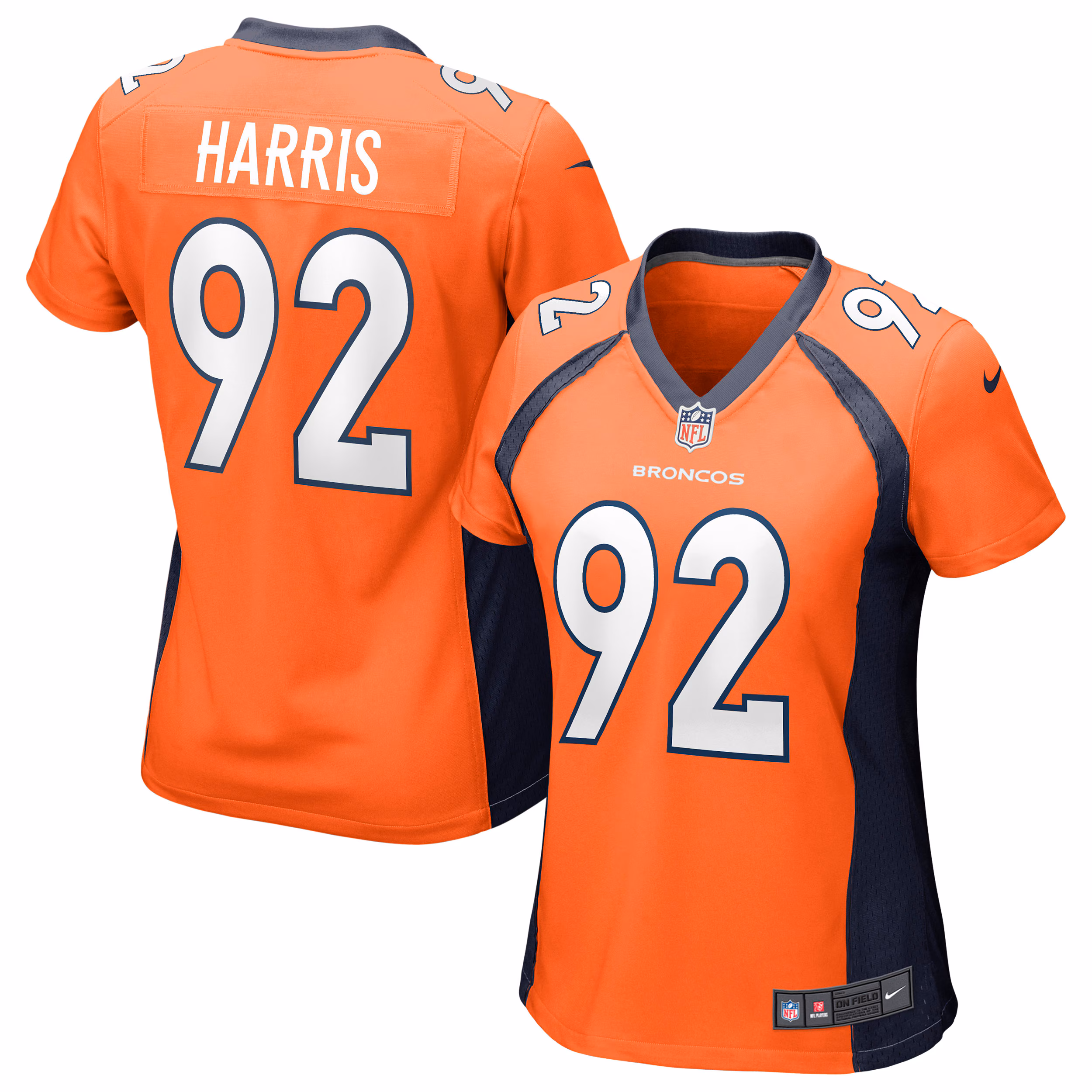 Jonathan Harris Denver Broncos Women's Game Jersey - Orange