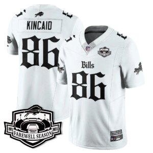Dalton Kincaid #86 Buffalo Bills BUF Gothic Vapor Limited Jersey - Farewell Highmark Patch - All Stitched