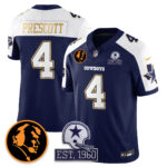 Dak Prescott # 4 Dallas Cowboys Vapor Limited Gold Jersey - John Madden Patch - All Stitched