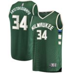 Giannis Antetokounmpo Milwaukee Bucks  Fast Break Replica Player Jersey - Icon Edition - Hunter Green