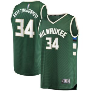 Giannis Antetokounmpo Milwaukee Bucks  Fast Break Replica Player Jersey - Icon Edition - Hunter Green