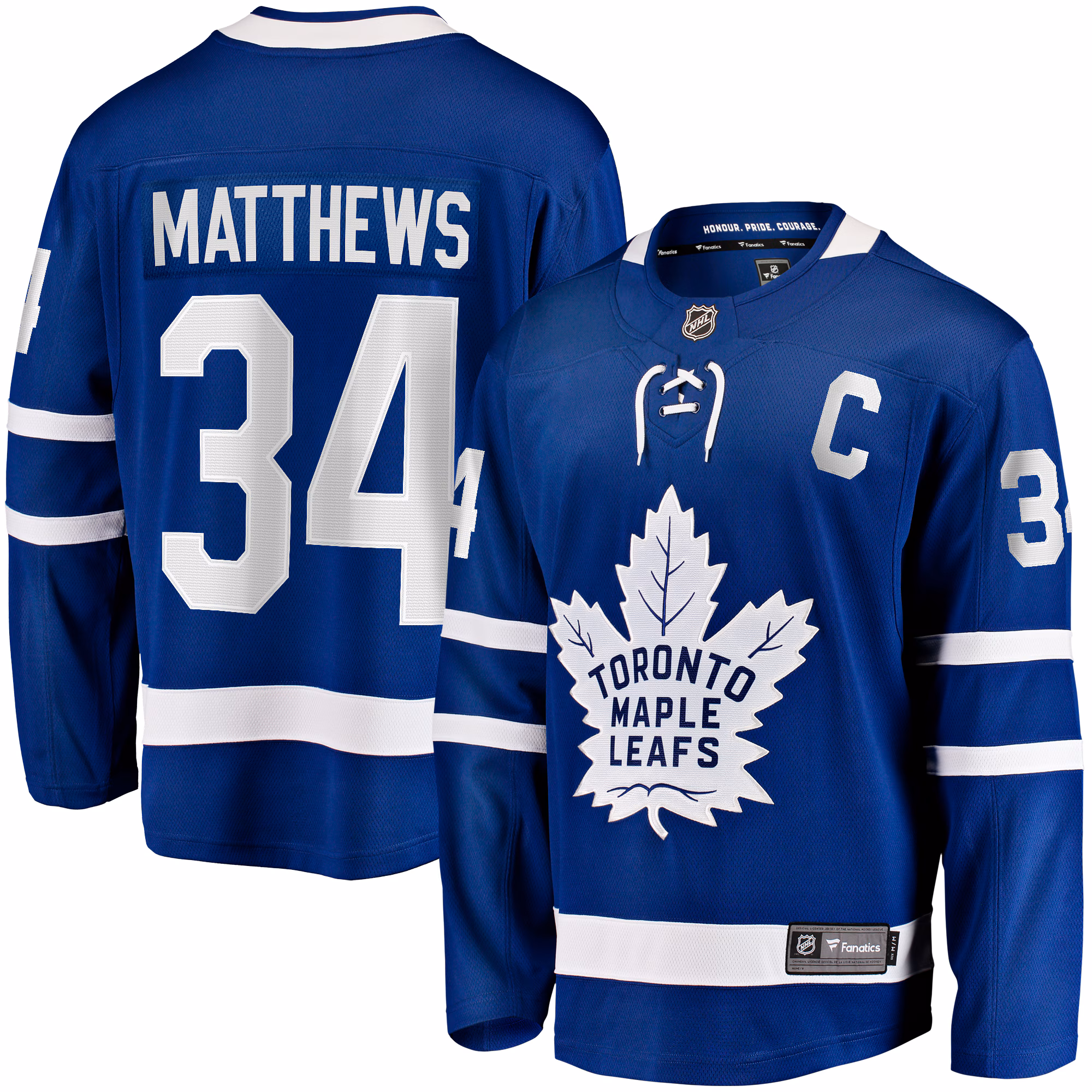 Toronto Maple Leafs Auston Matthews #34 Fanatics Blue Captain Patch Home Breakaway Player Jersey
