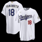 Los Angeles Dodgers Yoshinobu Yamamoto #18 White 2026 Gold Collection Stadium Jersey