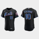Men's New York Mets #10 Eduardo Escobar Black Alternate Flex Base Jersey