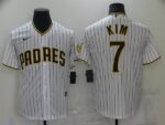 Men's San Diego Padres #7 Ha-Seong Kim White Stitched Cool Base  Jersey