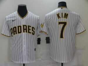 Men's San Diego Padres #7 Ha-Seong Kim White Stitched Cool Base  Jersey