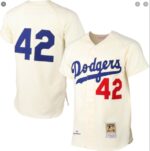Men's Mitchell&Ness Los Angeles Dodgers #42 Jackie Robinson Cream Jersey