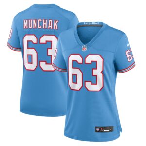 Mike Munchak Tennessee Titans Women's Oilers Throwback Retired Player Game Jersey - Light Blue
