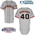 San Francisco Giants #40 Madison Bumgarner Grey Cool Base W/2014 World Series Patch Stitched Jersey