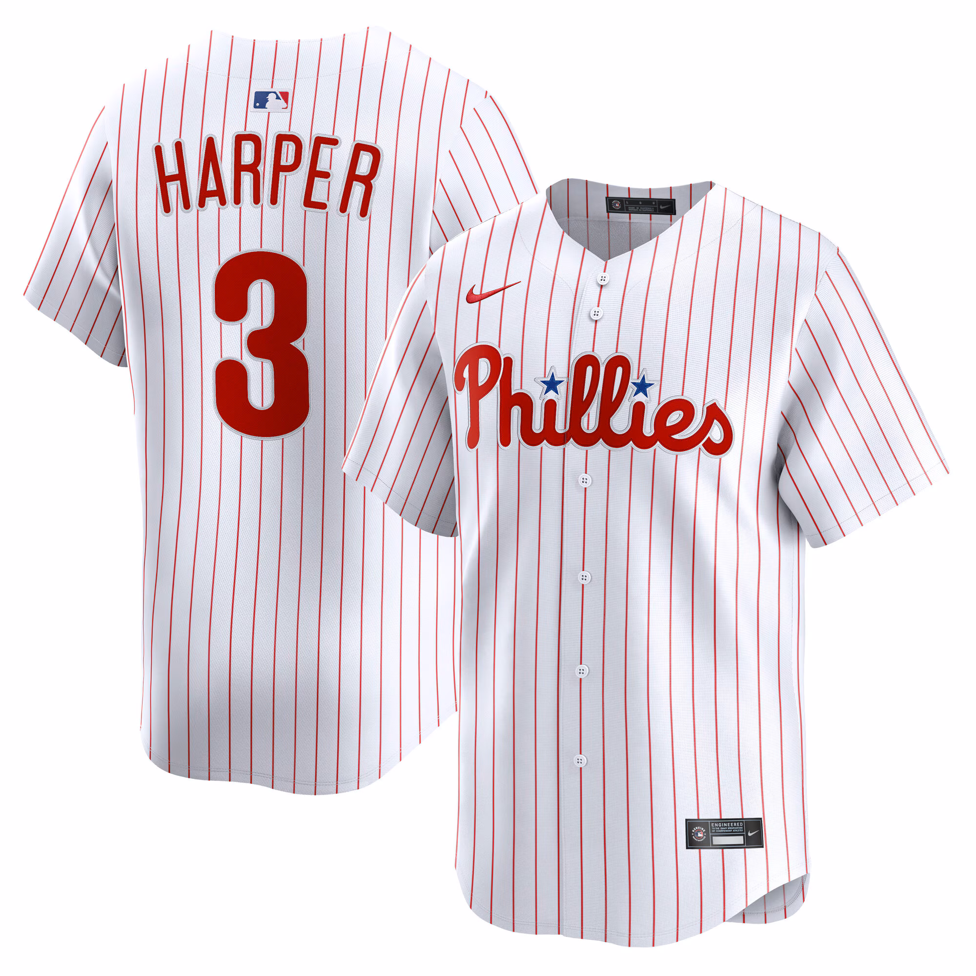 Philadelphia Phillies Bryce Harper #3 White Home Limited Player Jersey