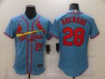 Men's St. Louis Cardinals #28 Nolan Arenado Light Blue Stitched Flex Base  Jersey