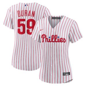Women's Philadelphia Phillies Jhoan Duran #59 White Home Replica Jersey