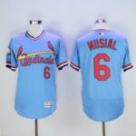 St. Louis Cardinals #6 Stan Musial Light Blue Flexbase Collection Cooperstown Stitched Jersey