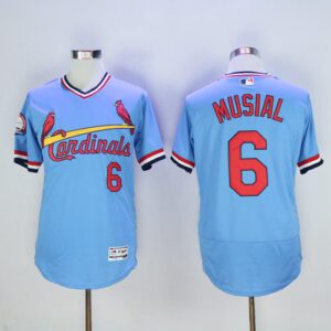 St. Louis Cardinals #6 Stan Musial Light Blue Flexbase Collection Cooperstown Stitched Jersey