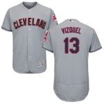 Indians #13 Omar Vizquel Grey Flexbase Collection Stitched Jersey