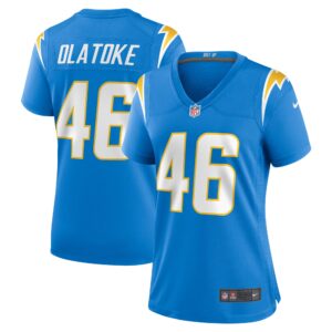 Praise Olatoke Los Angeles Chargers Women's Team Game Jersey -  Powder Blue
