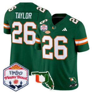 Sean Taylor #26 Miami Hurricanes MIA 2026 The Fiesta Bowl & Florida Patch Vapor Limited Jersey - All Stitched