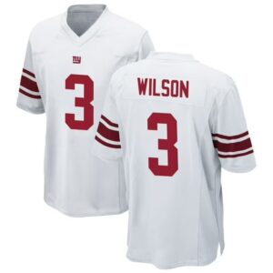 Men's New York Giants #3 Russell Wilson White 2025 Official Draft Game Jersey