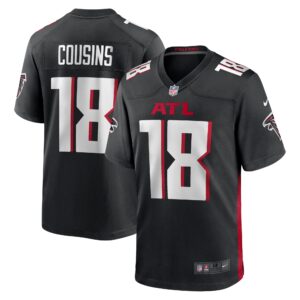 Youth Atlanta Falcons Kirk Cousins #18 Black Game Jersey