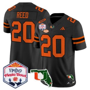 Ed Reed #20 Miami Hurricanes MIA 2026 The Fiesta Bowl & Florida Patch Vapor Limited Jersey - All Stitched