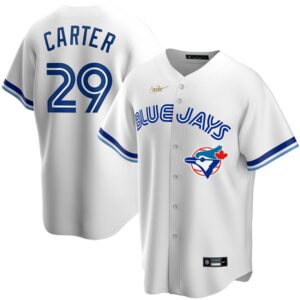 Men's  Toronto Blue Jays #29 Joe Carter Home Cooperstown Collection Player White Jersey