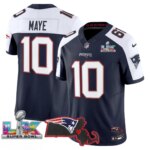 Drake Maye #10 New England Patriots Super Bowl LX Patch Vapor Limited Game Jersey - All Stitched