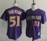 Mitchell And Ness Arizona Diamondbacks #51 Randy Johnson Purple Throwback Stitched Jersey