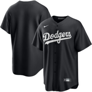 Men's Los Angeles Dodgers Black Lights Out Replica Jersey