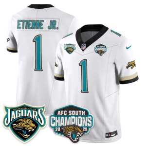 Travis Etienne Jr. #1 Jacksonville Jaguars JAX AFC South Division Champions Vapor Limited Throwback Jersey - All Stitched