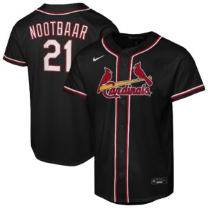 Youth St. Louis Cardinals Lars Nootbaar #21 Black Fashion Replica Player Jersey