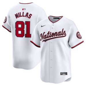 Men's Washington Nationals Drew Millas  White Home Limited Player Jersey