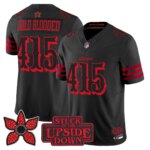 Gold Blooded #415 San Francisco 49ers SF 'Rivalries x Stranger Things Edition' Vapor Limited Jersey - All Stitched