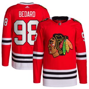Connor Bedard Chicago Blackhawks  2023 Draft Home Primegreen Player Jersey - Red