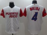 Team Puerto Rico #4 Yadier Molina White 2017 World Baseball Classic Stitched Jersey